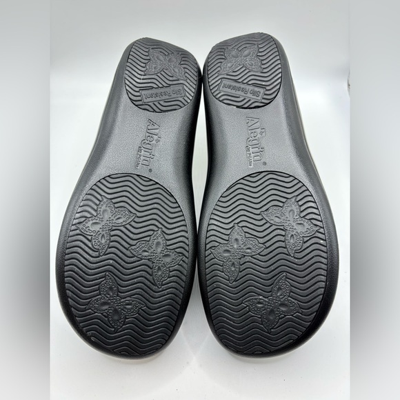 Alegria Kay Black Textured Leather Clogs Comfort Work Shoes EU 37 US 6.5 7 - Picture 5 of 6